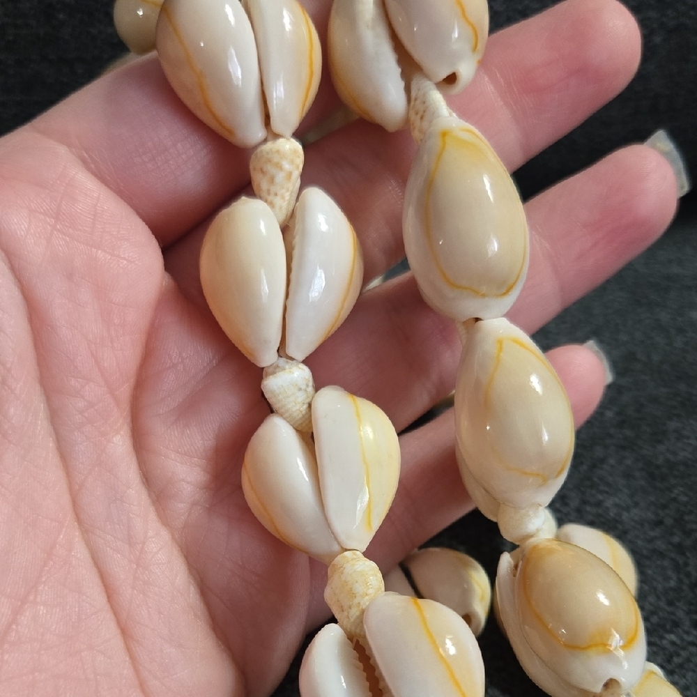 Handcrafted Cream Shell Necklace - Picture 2 of 3